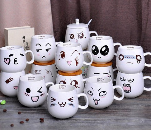 Creative Cute Expression Ceramic Mugs