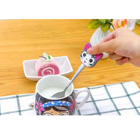 Cartoon Silicone Handles Stainless Steel Spoon