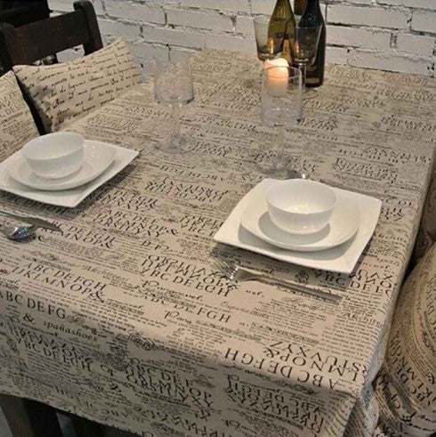 European Style Letter Linen Tablecloths