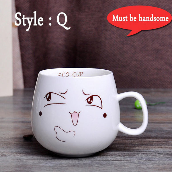 Creative Cute Expression Ceramic Mugs